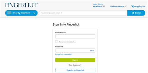 fingerhut login page